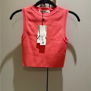 Zara Vibrant Pink Sleeveless Crop Top
